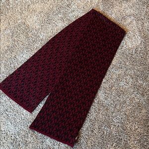 Michael Kors Maroon and Black Scarf